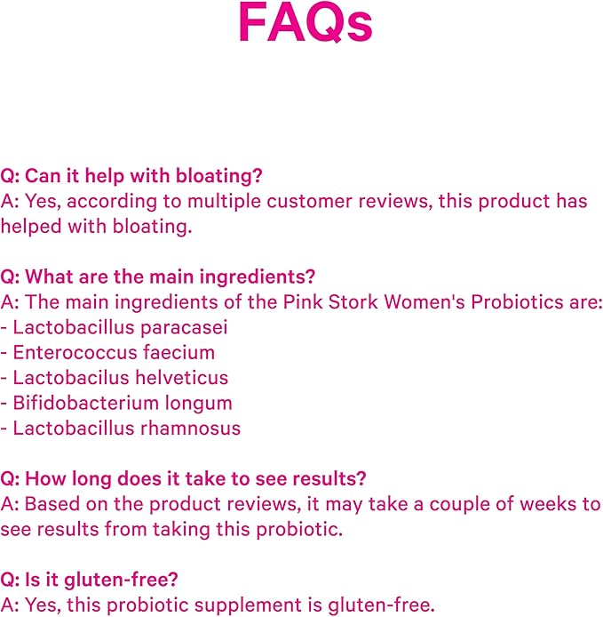 Pink Stork Women’s Health Probiotic 50 Billion CFU | Clinically Studied Probiotics | Vaginal Gut Mood &amp Hormone Balance | Yeast &amp Odor Support | Probiotic and Prebiotic Blend | 30 Vegan Ca