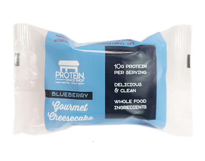 Low Carb Protein Cheesecake Bars | High Protein Gluten-Free Clean Ingredients Snack Bars (12 Blueberry)