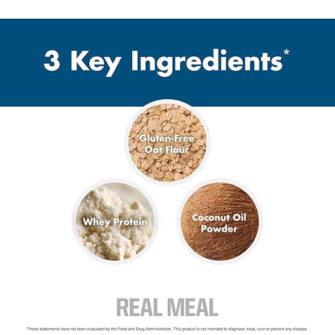 Real Meal by NutraOne - Perfect Meal Replacement Powder for Everyday Goals | Including Whey Protein Coconut Oil and Gluten-Free Oats* (Blueberry – 2.6 lbs.)