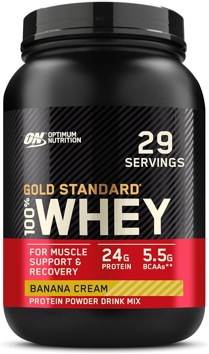 Optimum Nutrition Gold Standard 100% Whey Protein Powder Banana Cream 2 Pound (Packaging May Vary)