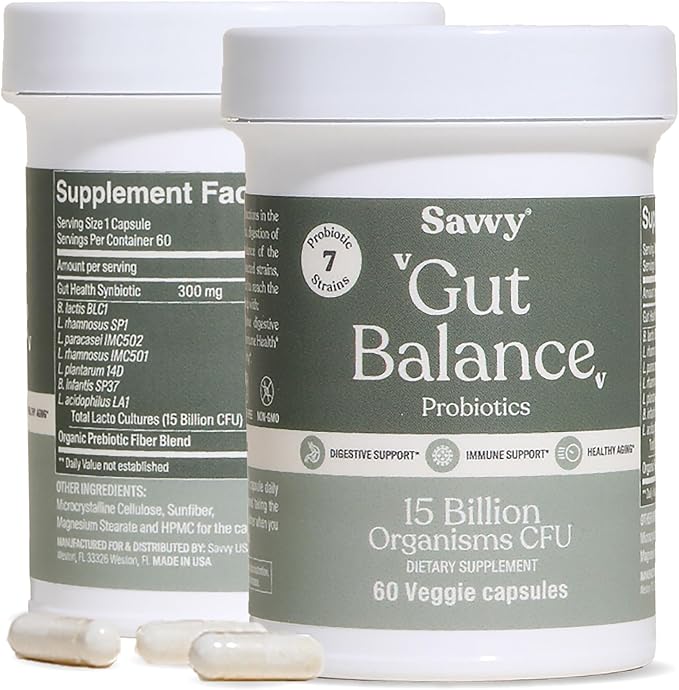 SAVVY Bone Broth Power Vanilla Protein Powder 22g Protein 12g Collagen &amp Gut Balance Probiotics for Women &amp Men 15 Billion CFU 7 Clinically Studied Strains Digestive Health Immune Suppor