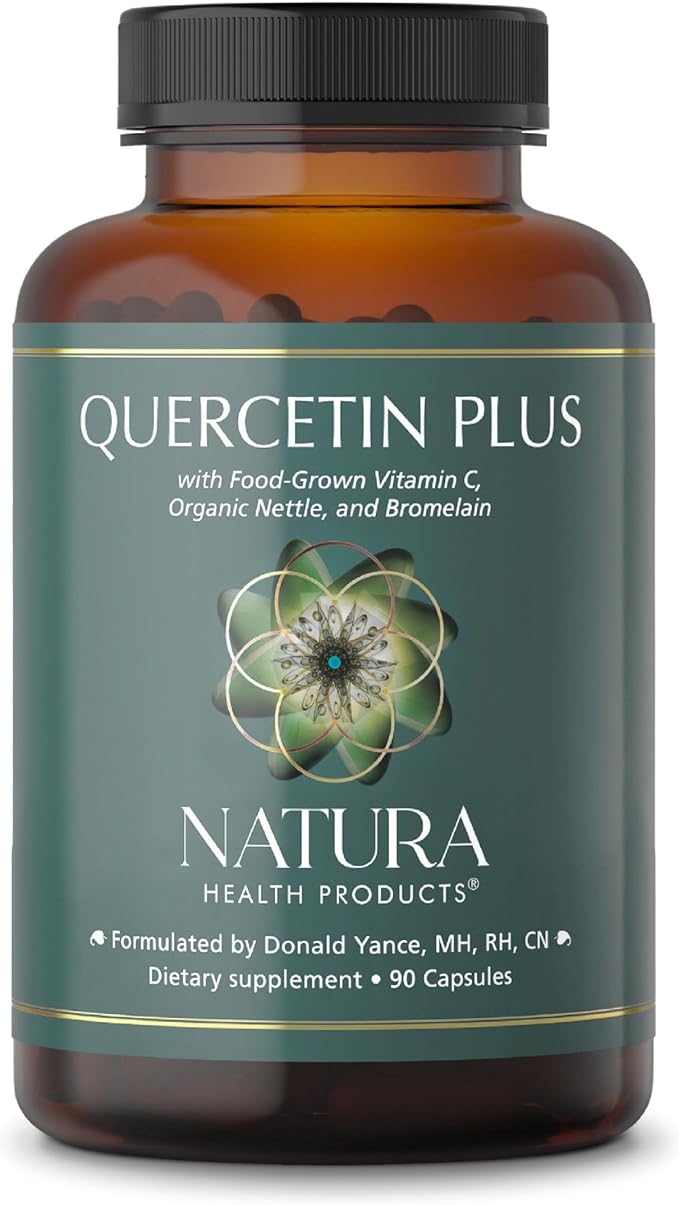 Natura Health Products Quercetin Plus Supplement - Modulates Healthy Immune and histamine Response - Featuring Bromelain Vitamin C Nettle Leaf &amp Quercetin (90 Capsules)