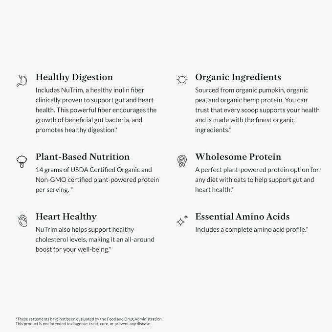 Greens First Dream Protein Plant-Based Vegan Powder - USDA Organic Pumpkin Hemp &amp Pea Protein - Gluten-Free Non-GMO No Added Sugar (Creamy French Vanilla 24.8 oz)