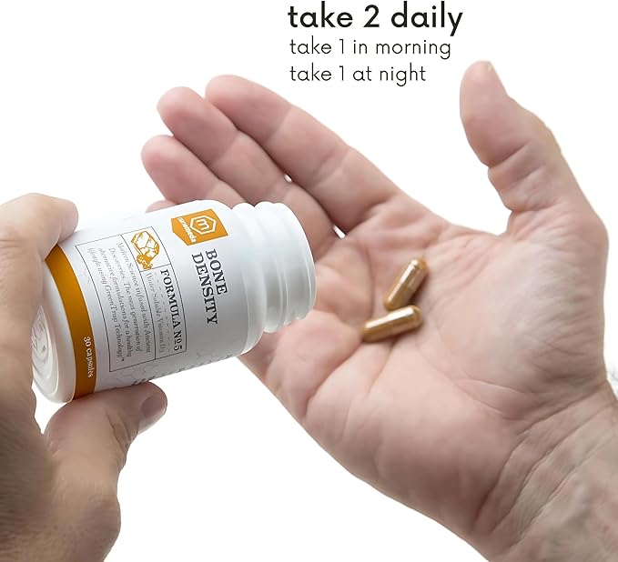 Bone Density - Bone Strength Organic Calcium with Magnesium Vitamin D3 clinically Proven Ingredients for Bone Health Gluten Free Easy to Swallow - 60 Count