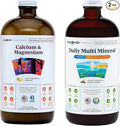 LIQUIDHEALTH Calcium Magnesium Vitamins &amp Daily Multi Minerals Liquid Supplement Bundle for Adults - Immune System Bone &amp Joint Support Improve Mobility Increase Energy - Vegan Non-GMO US