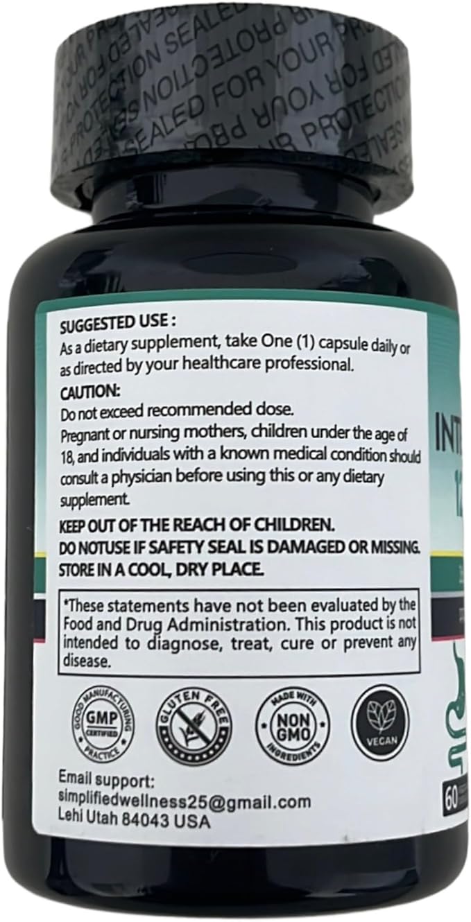 Intestinal Flora Probiotic: 60 Day Supply: 120 Billion CFUs: 36 Selected Strains &amp Prebiotics: Digestive Support: Gluten-Free Non-GMO No Yeast.