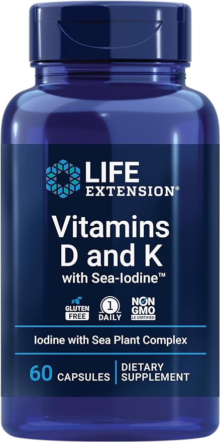 Life Extension Super Ubiquinol CoQ10 with Enhanced Mitochondrial Support &amp Vitamins D and K with Sea-Iodine Vitamin D3