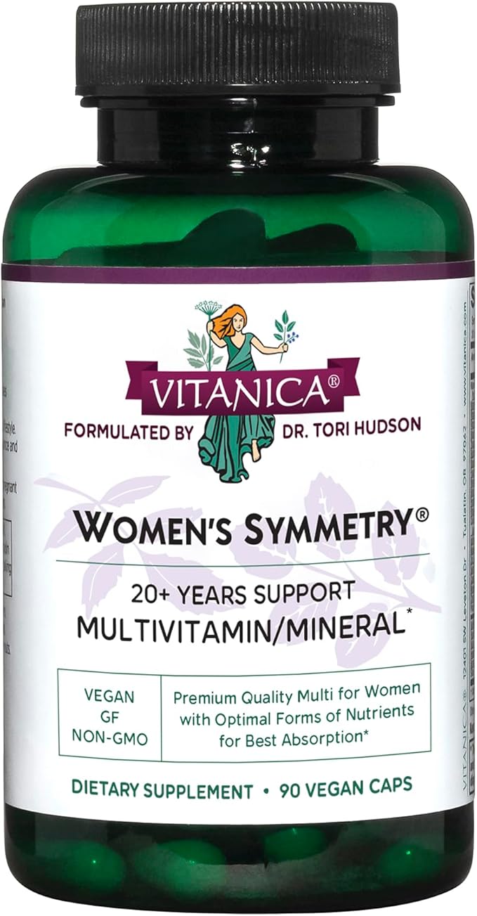 Vitanica Women's Symmetry High Potency Multivitamin and Mineral Vegan 90 Capsules