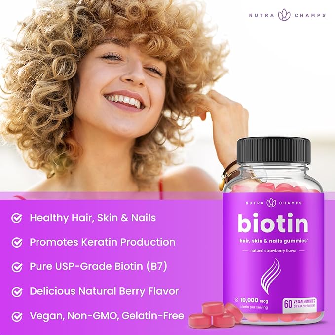 NutraChamps Biotin &amp B Complex Gummies