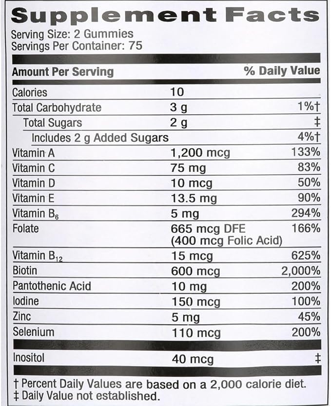 Equate Men's Multivitamin Gummies Daily Multivitamin for Adult Men Natural Mixed Fruit Flavor 150 Count (75 Servings) Sticker