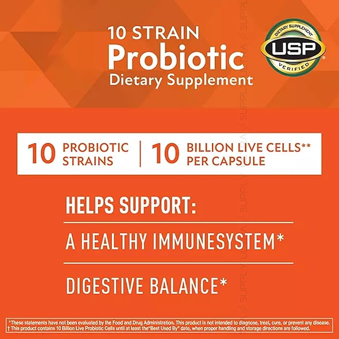 Members Mark 10 Strain Probiotic 10 Billion CFU 84 Count | Delayed-Release Capsules - Supports Digestive &amp Immune Health