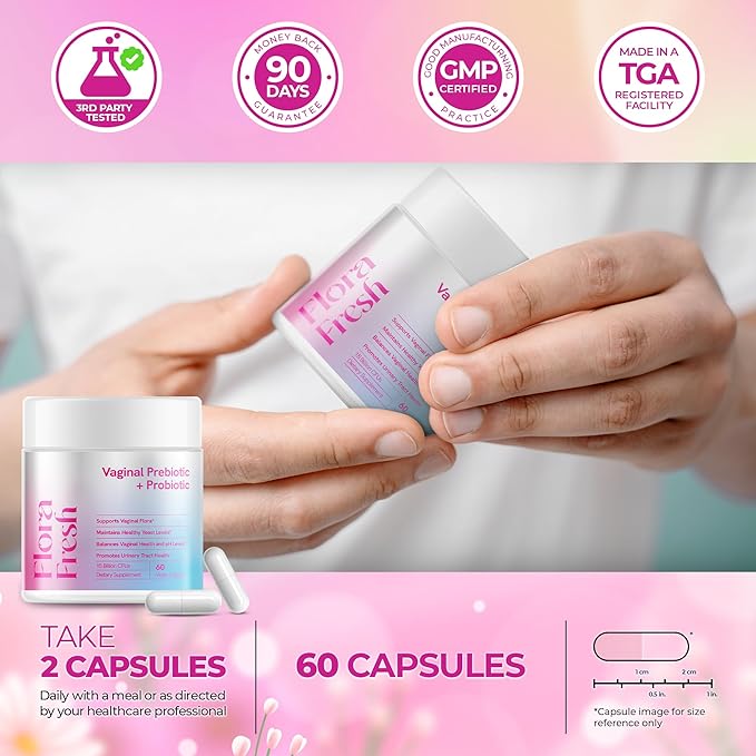 Vaginal Probiotics for Women Vaginigal Health Prebiotic + Probiotic 15 Billion CFUs 60 Capsules - Clinically Tested for UTI Prevention pH Balance &amp Vaginal Flora Wellness