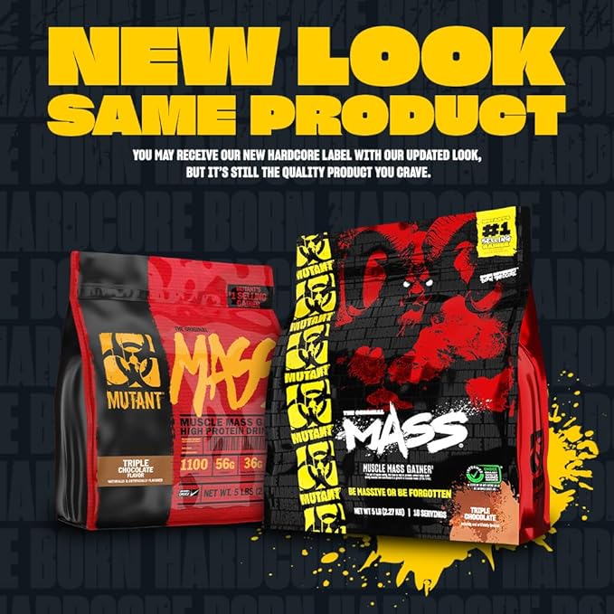 Mutant Mass Weight Gainer Protein Powder - High Calorie Protein for Lean Mass Muscle Build &amp Bulking - 5 Pound - Chocolate Fudge Brownie