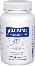 Pure Encapsulations Vitamin D3 VESIsorb | Supplement to Support Bones Heart Colon Breast Health and Enhanced Vitamin D Absorption* | 60 Caplique Capsules