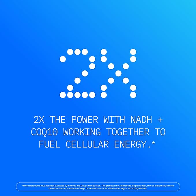 ProHealth NADH + CoQ10 - Boost NAD+ | 60 Day Supply | Pure NADH 25 mg CoQ10 100 mg | 60 Acid Resistant Capsules | Energy | Focus | ATP Production