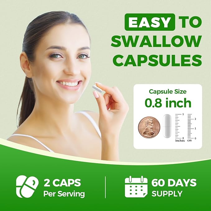 (2 Pack) Magnesium Glycinate Capsules Magnesium Supplement with Zinc Vitamin D3 &amp B6 - Highly Bioavailable and Absorption - Bone Heart Joint Immune Support 120 Vegan Capsules