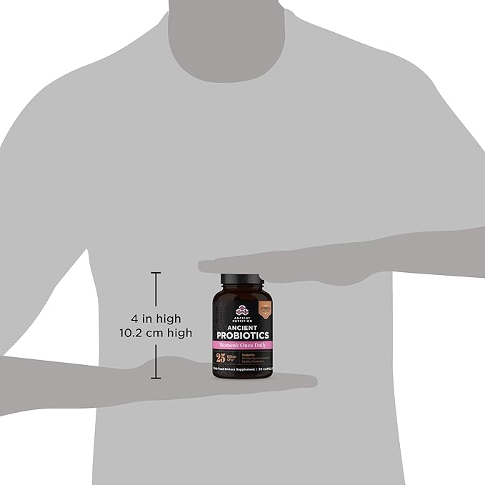 Ancient Nutrition Probiotics for Women Probiotic Women's Once Daily 30ct Digestive and Immune Support Bloating and Constipation Relief for Women Gluten Free Superfoods Blend 25 Billion CFUs*