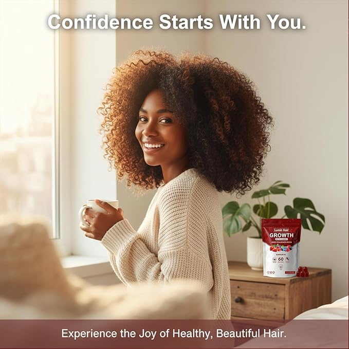 Growth Gummies for Black Women 60 Vegan Gummies Daily Hair Nourishment with Biotin Collagen &amp Botanical Extracts Supports Healthy Hair Growth &amp Strength