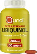 Qunol 200mg Ubiquinol Powerful Antioxidant for Heart and Vascular Health Essential for energy production Natural Supplement Active Form of CoQ10 60 Count