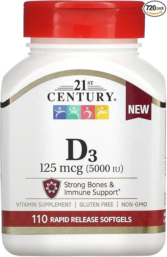 21st Century D3-5000 IU Tablets Maximum Strength Tablets - 110 ct Pack of 3
