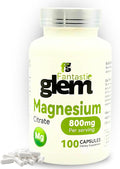 Magnesium Citrate Capsules- Dietary Supplement to Support Bone Health Muscle Function and Relaxation High Absorption Magnesium Supplement - GMO Soy and Gluten Free- 100 Count 800mg