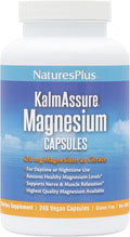 NaturesPlus KalmAssure Magnesium - 240 Vegan Capsules - Highly Bioavailable Magnesium Citrate - Supports Nerve &amp Muscle Relaxation - 60 Servings