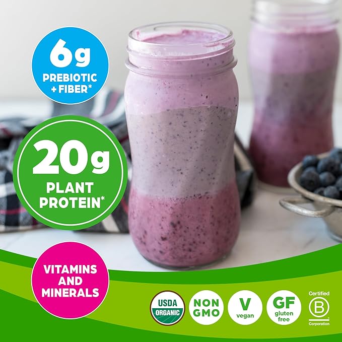 Orgain Organic Vegan Meal Replacement Protein Powder Vanilla Bean - 20g Plant Based Protein Gluten Free Dairy Free Lactose Free Soy Free No Sugar Added For Smoothies &amp Shakes - 2.03lb