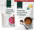 Natural Force Grass Fed Organic Whey Protein Powder Unflavored - 16 oz Organic Clean Collagen Peptides Powder Unflavored 32oz