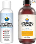 Antioxidant Bundle - Liposomal Vitamin C Quali®-C 1000mg + Liposomal Glutathione Setria® 500mg - Non-GMO Vegan Liquid Formulas for Immune Support Radiant Skin &amp Graceful Aging. Soy Free.