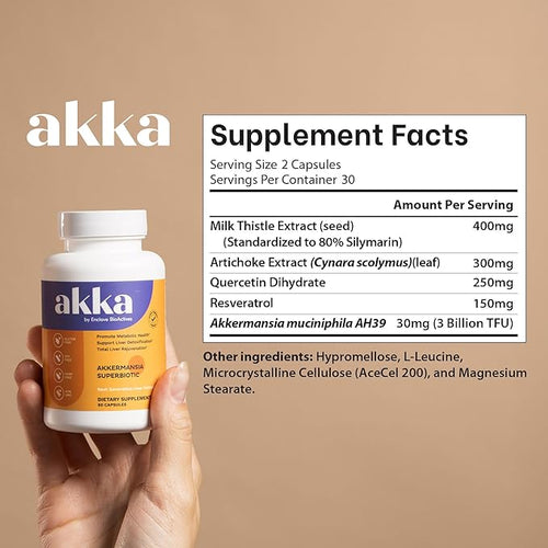 AKKA 2 Pack Premium Liver Cleanse Detox &amp Repair Superbiotic - Supports Liver Health &amp Function Boosts Energy Digestion &amp Metabolism with Bioavailable Pasteurized Akkermansia Non-GMO G