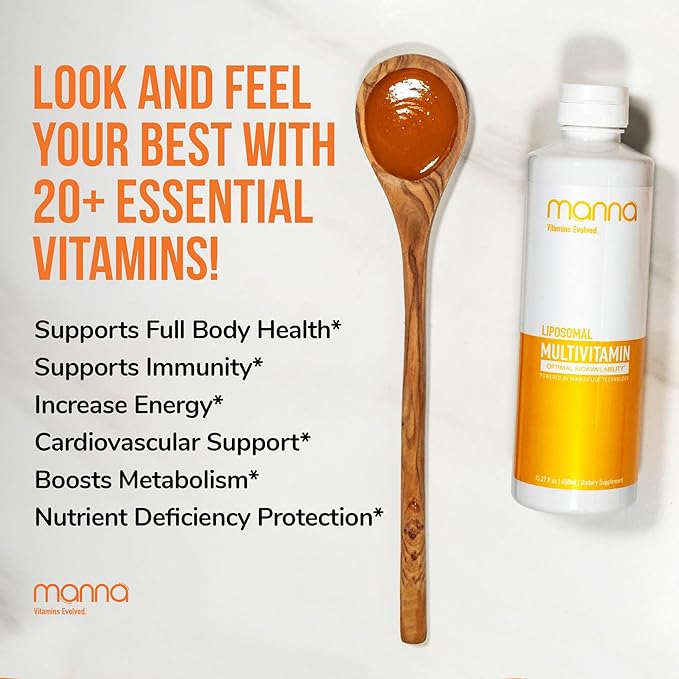 Manna Vitamins Evolved Liposomal Multivitamin - Daily Multivitamin Provides 20 Vitamins and Minerals - Multivitamins for Men and Women - Boosts Immune System Supports Energy and Metabolism 3 Pack