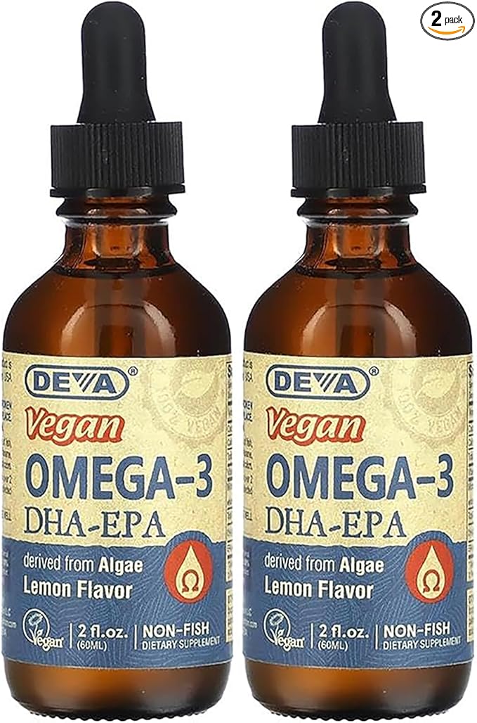 DEVA Vegan Liquid DHA-EPA (Lemon Flavor) 2 Fl. Oz Liquid (Pack of 2)