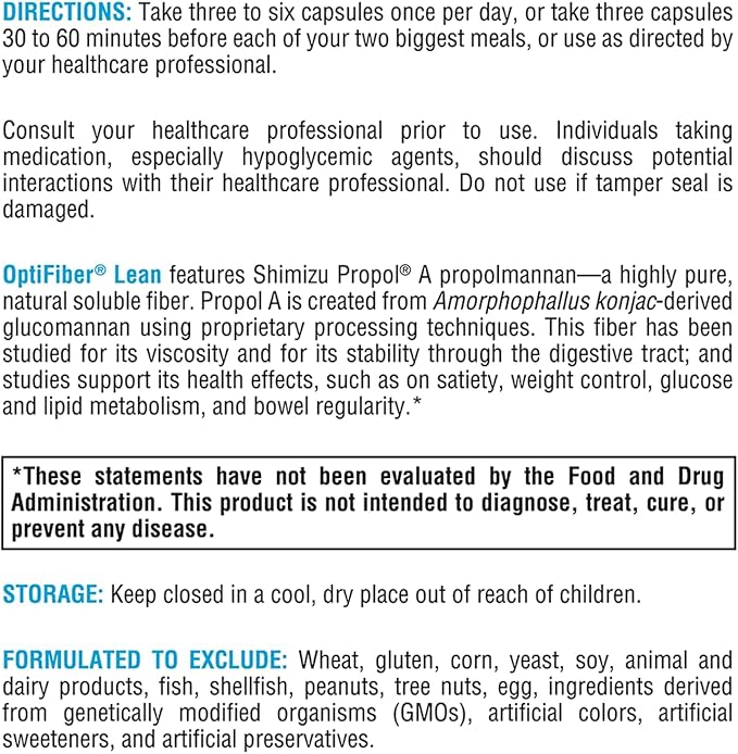 XYMOGEN OptiFiber Lean - Daily Fiber Supplement for Digestive Health &amp Regularity Support* - Soluble Propolmannan Fiber - Non-GMO Gluten-Free Vegan - 120 Capsules