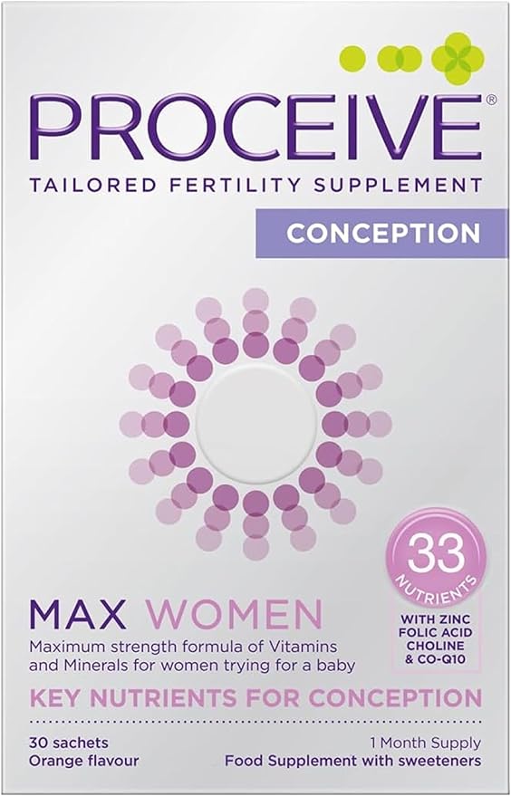 Proceive Max Tailored Fertility Supplements for Women Bundle - Womens Pre-Conception Vitamins &amp Minerals for Pre Pregnancy Support and Prenatal Omega 3 Fish Oil Supplement