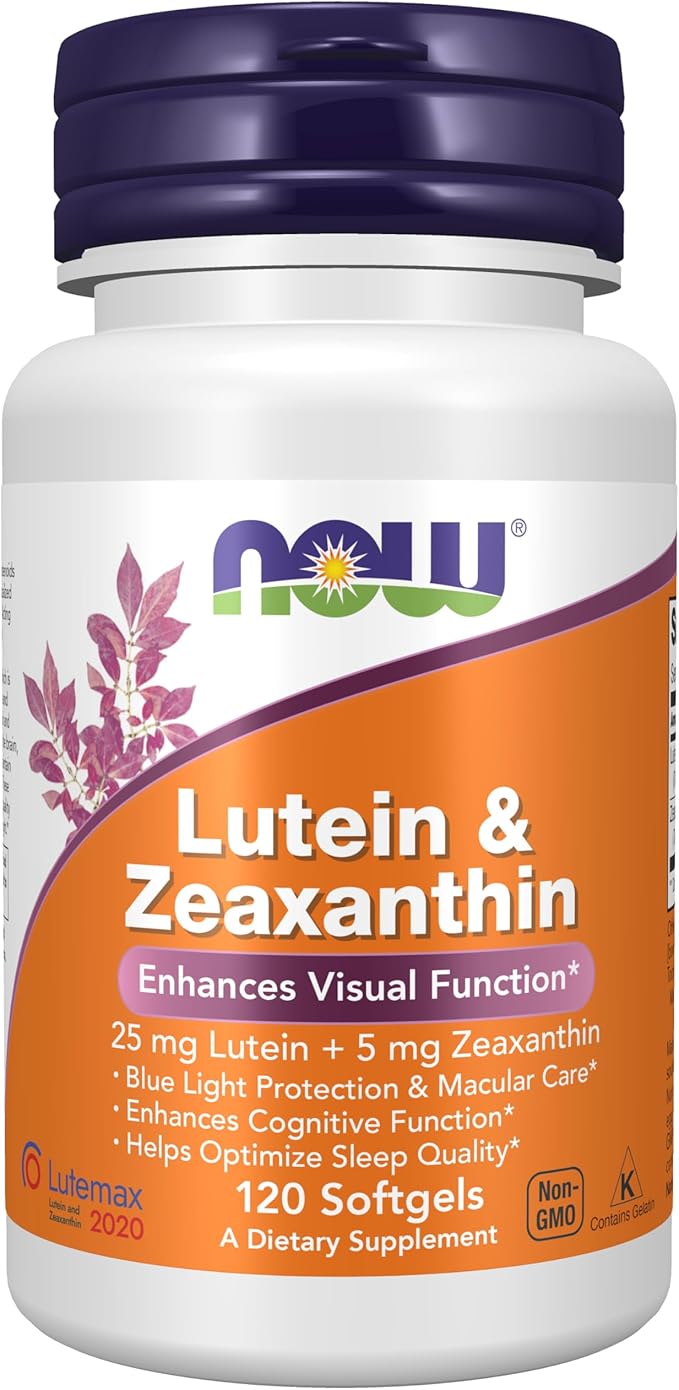 Now Supplements Lutein &amp Zeaxanthin with 25 mg Lutein and 5 mg Zeaxanthin 120 Softgels
