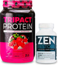 Nutrology TRIPACT Protein Powder 7-in-1 Meal Replacement Shake Superberry (40 Servings) Zen Natural Magnesium Supplement (30 Servings)