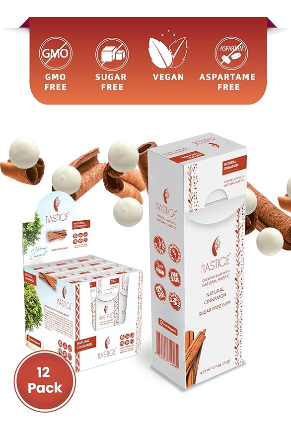 Mastiqe Sugar Free Hard Chewing Gum with Natural Mastic (Cinnamon)