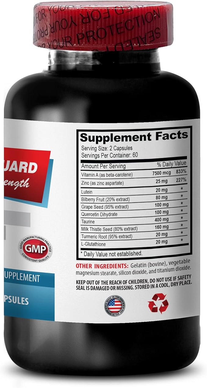 Eye Formula Lutein &amp zeaxanthin - Eye Vision Guard - Extra Strength Bilberry Supplement Eye Vitamins for Vision Bilberry Extract for Eyes Vision Support Pills Lutein with Bilberry 3B 180 Cap