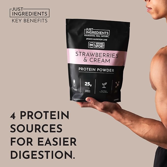 JUST INGREDIENTS Strawberries and Cream Protein Powder - NSF