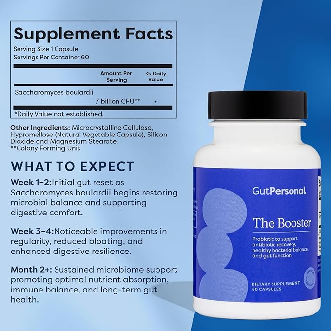 GutPersonal The Gut Fix™ Bundle: The Miracle Worker Magnesium Powder Supplement Strawberry Flavor 30 Servings + The Booster Targeted Probiotic Capsule 60 Servings