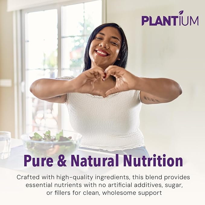 Plantium Total Nutrition Premium All-In-One Meal Replacement Shake Plant-Based Protein Powder with Vitamins Minerals &amp Probiotics 22g Protein per Serving Chocolate