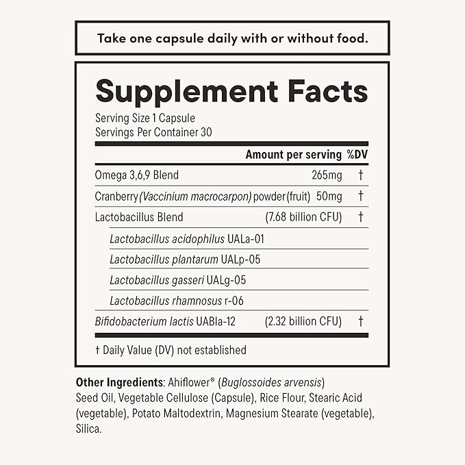 Daily Nouri Probiotics for Women | Vaginal Health + Urinary Tract Support | Vaginal pH &amp Microbiome Balance | 5 Clinically Studied Strains + Cranberry &amp Omega | 30-Day Supply