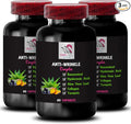 Alpha Lipoic Acid - ANTI-WRINKLE COMPLEX - Green Coffee Bean Aloe Vera L-Glutathione Lycopene Collagen Support Grape Seed Turmeric Hydration Boost Smooth Skin Texture Finish 3 Bottles 180 Caps