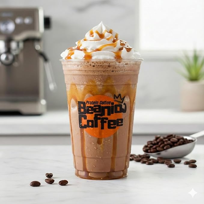 Caramel Protein Iced Coffee – Instant Collagen Coffee with High CGA for Energy &amp Focus – Sugar-Free Dairy-Free Lactose-Free Keto &amp Fasting Friendly – 100mg Caffeine – 15 Servings