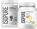 Isopure Bundle of Clear Whey Isolate Protein Powder Citrus Lemonade16 Servings 100% Pure Creatine Monohydrate Powder Unflavored 100 Servings