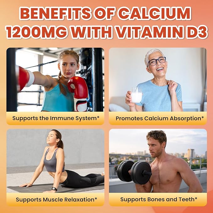 Calcium Citrate Gummies - 1200mg Calcium Gummies Supplements for Women &amp Men with Vitamin D3 K2 Magnesium Zinc High Absorption for Bone Muscle &amp Immune Support Peach &amp Mango Flavor 1