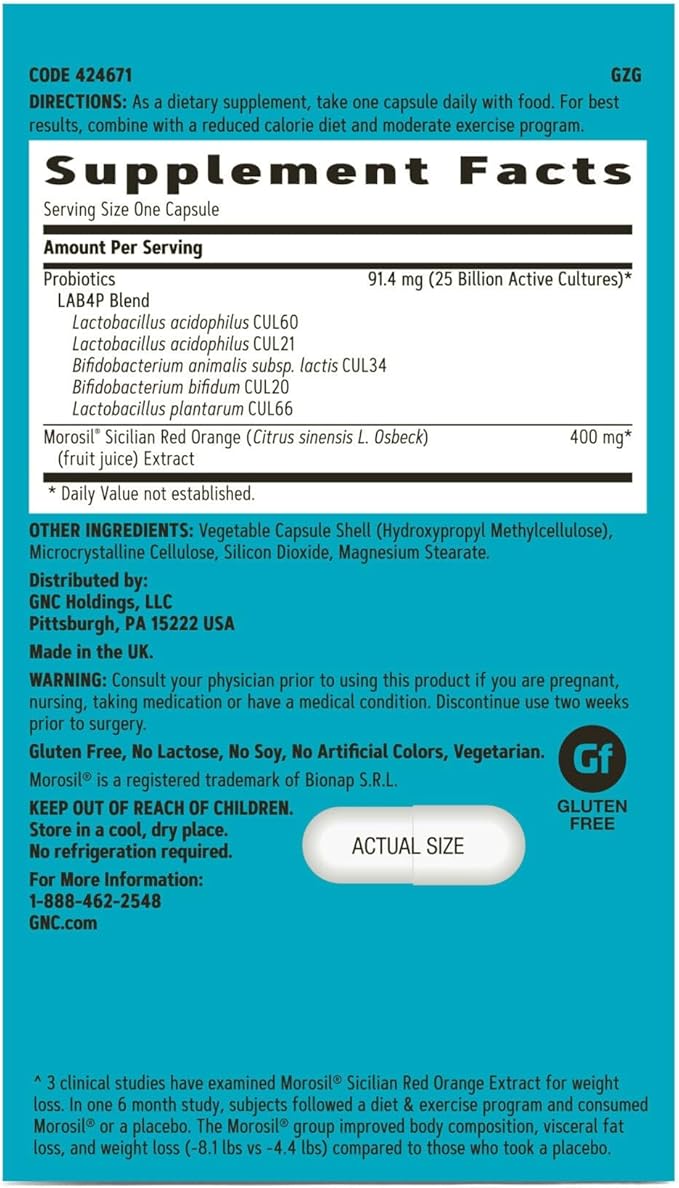 GNC Total Lean Weight Management Probiotic | Boost Gut Health and Body Composition 30 Capsules