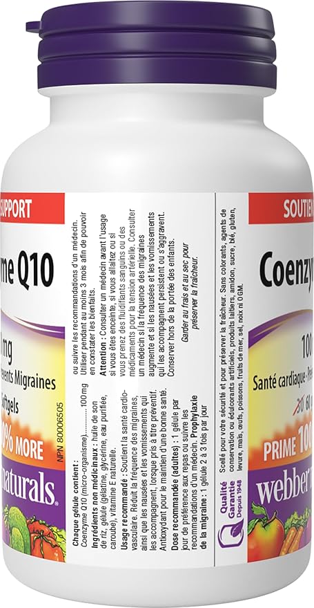 Webber Naturals Coenzyme Q10 100 mg 60 softgels