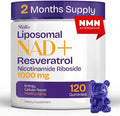 NAD Supplements for Women with Resveratrol 1000mg Liposomal Nicotinamide Riboside with Quercetin NMN Supplement Alternative Supports Cellular Energy &amp Repair 120 NAD Gummies for Brain Boost