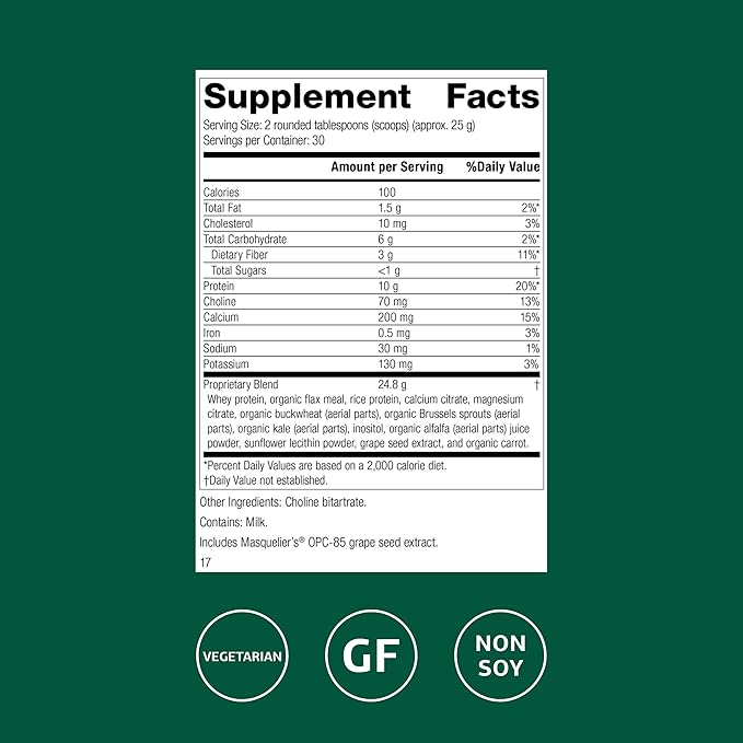 Standard Process SP Complete - Powder Supplement to Aid Muscle Growth &amp Repair - Immune Health Support with Brussels Sprouts &amp Calcium - Whole Food-Based Protein Powder Formula - 28 oz 30 Ser